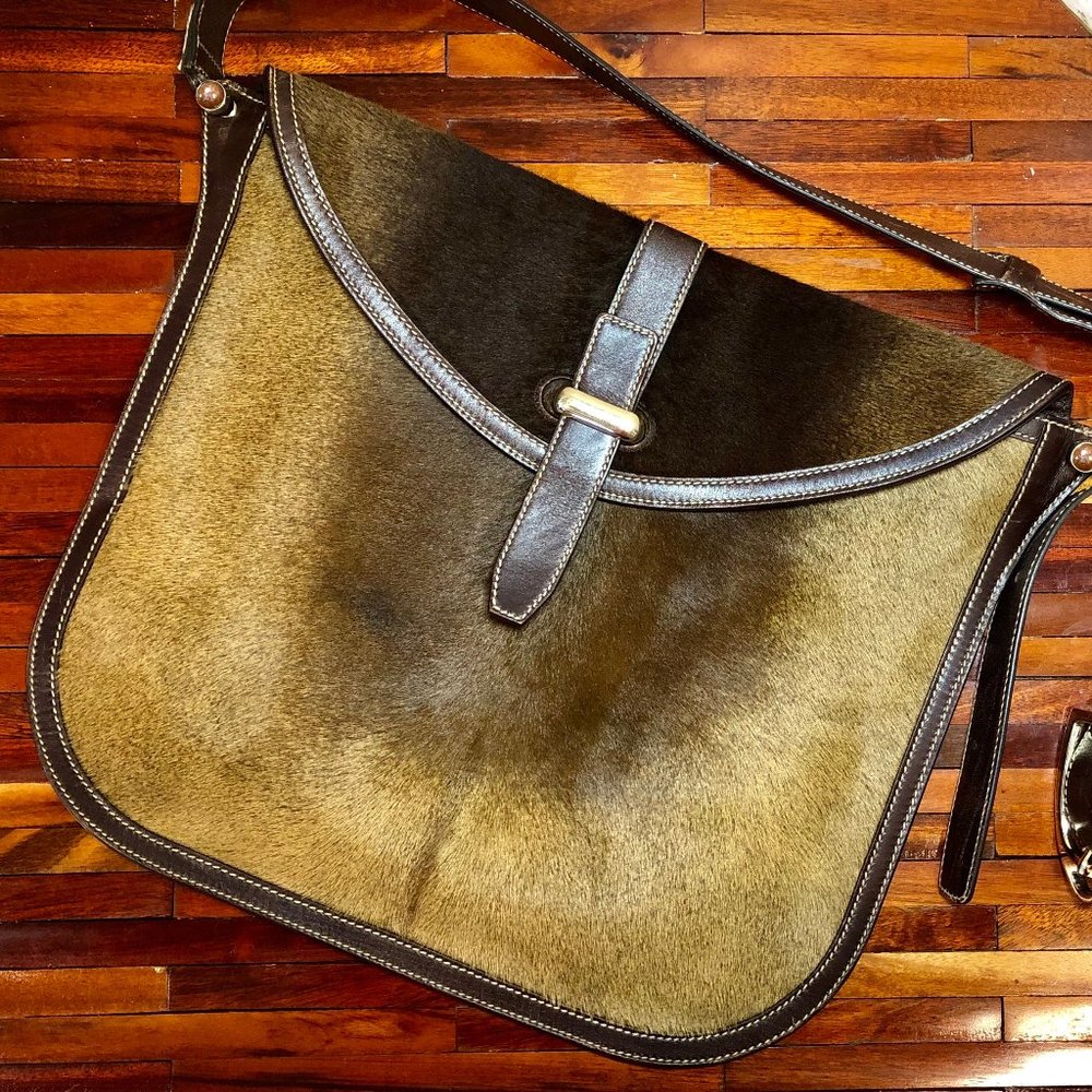 Gucci Brown Calfskin Leather Messenger Bag